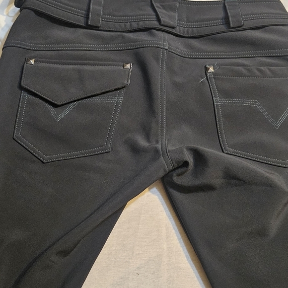 Volcom Battle Nimbus Stretch Pant Skinny Fit Snow Ski Zip Tech Flare Black M - Picture 8 of 10